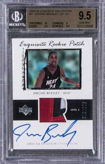 2003-04 UD "Exquisite Collection" Exquisite Rookie Jersey Auto. #57 Jerome Beasley Signed Patch Rookie Card (#018/225) – BGS GEM MINT 9.5/BGS 9